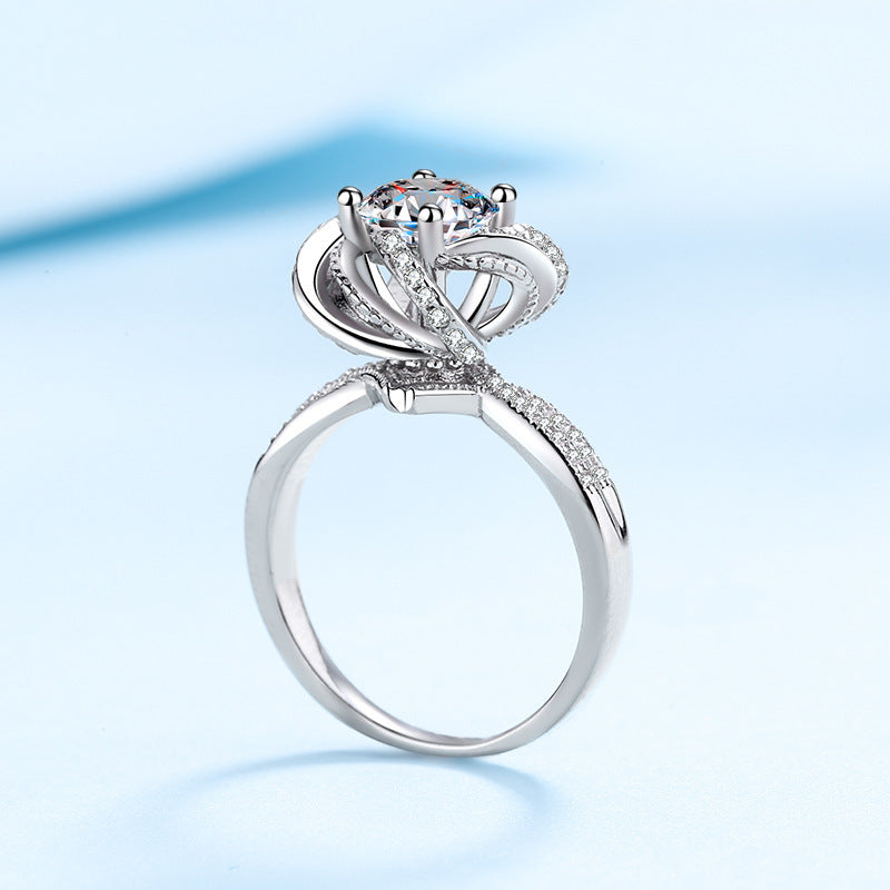 Silver Moissanite Ring