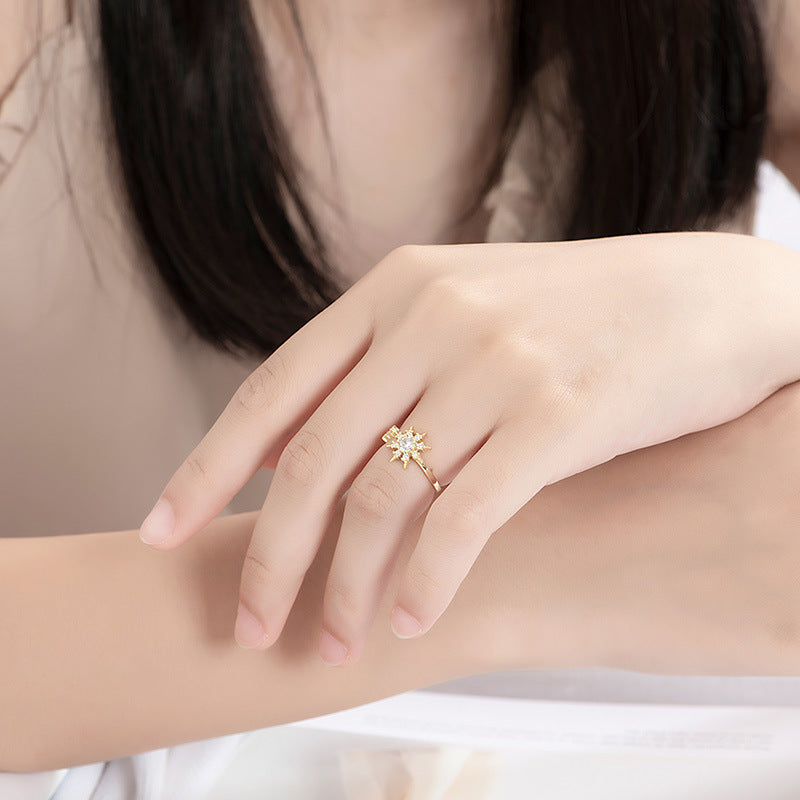 Silver Sunflower Ring