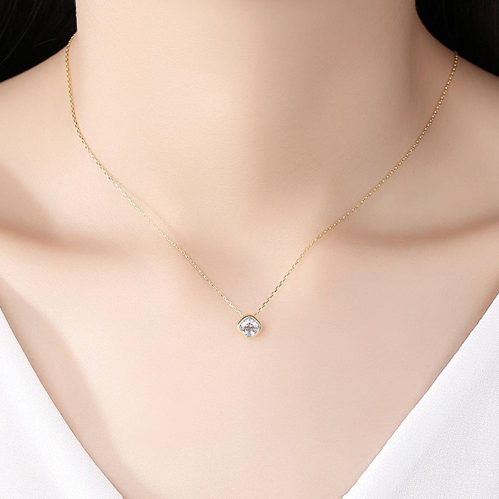 Silver Zircon Pendant Necklace