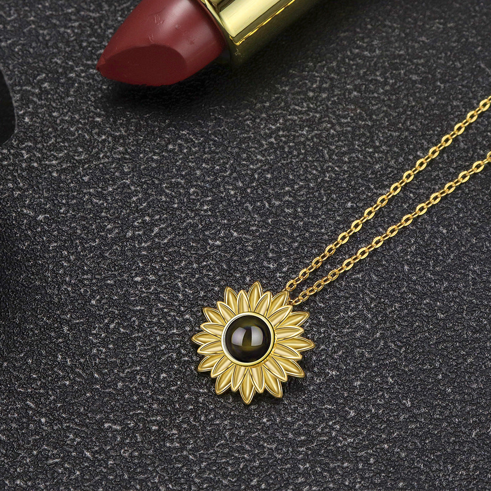 Silver Sunflower Necklace
