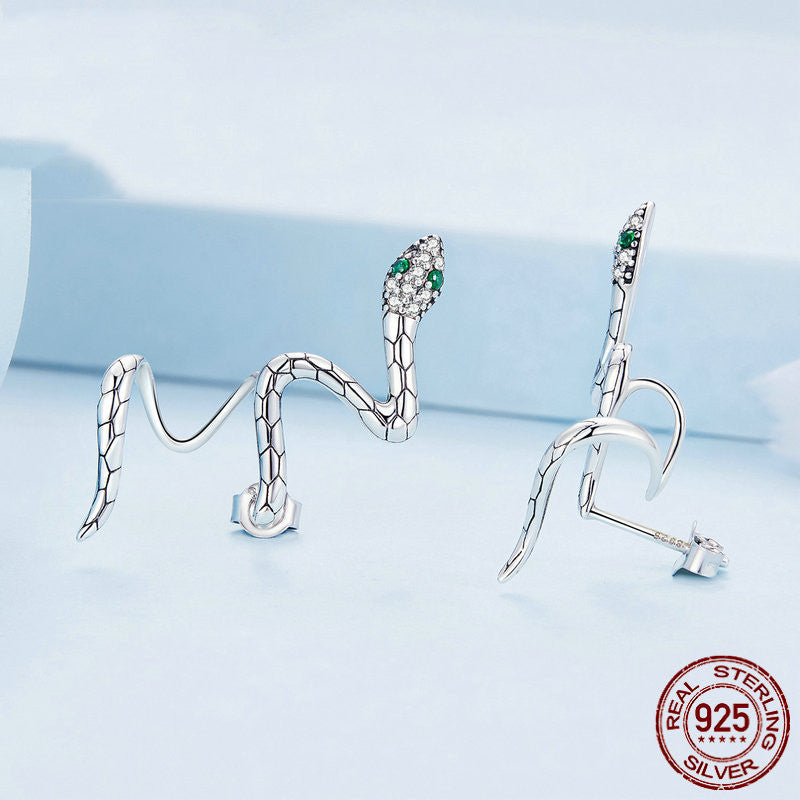 Original Silver Serpentine Stud Earrings