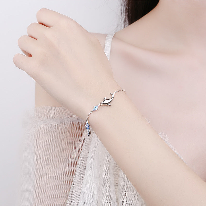 Silver Dolphin Love Bracelet