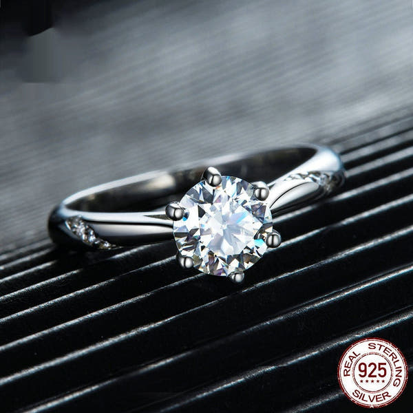 European And American Supply Simple Moissanite Ring null