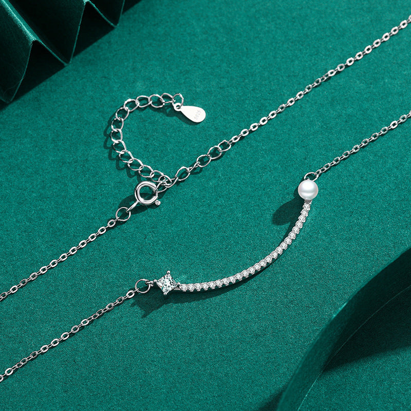 Silver Pearl Double Necklace