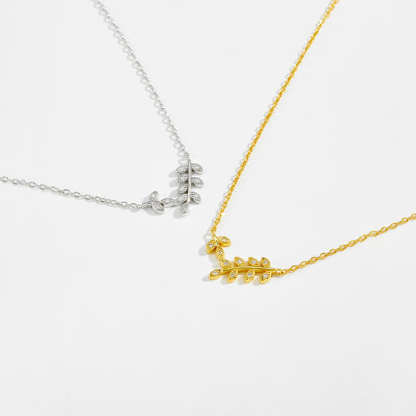 Silver Leaf Shaped Necklace