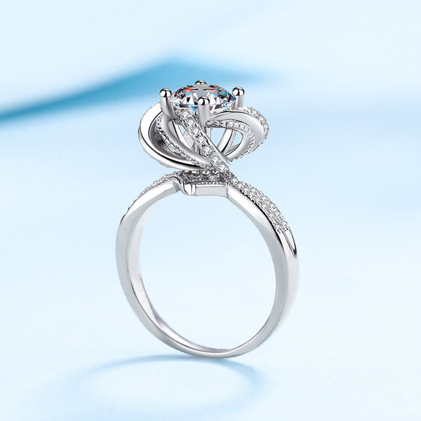 Silver Moissanite Ring