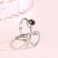 Silver Custom Heart Projection Photo Ring