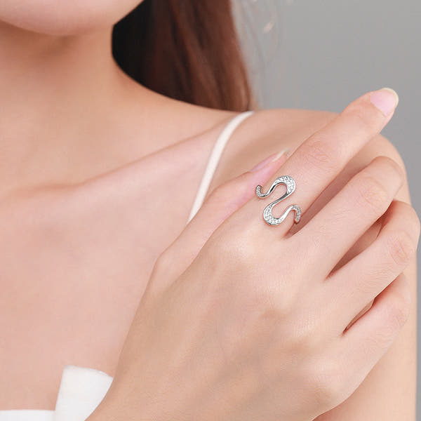 Silver Geometric Diamond Ring