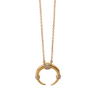 silver diamond moon necklace