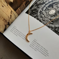 silver diamond moon necklace