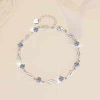 Colorful Moissanite  Silver Bracelet