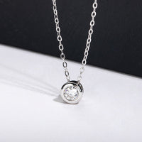 Karat Moissanite Necklace S925 Sterling Silver Pendant null