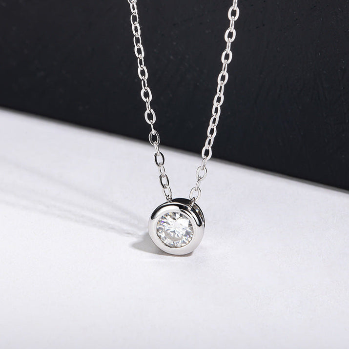 Karat Moissanite Necklace S925 Sterling Silver Pendant null