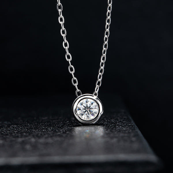 Karat Moissanite Necklace S925 Sterling Silver Pendant null