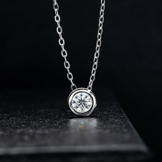 Karat Moissanite Necklace S925 Sterling Silver Pendant null