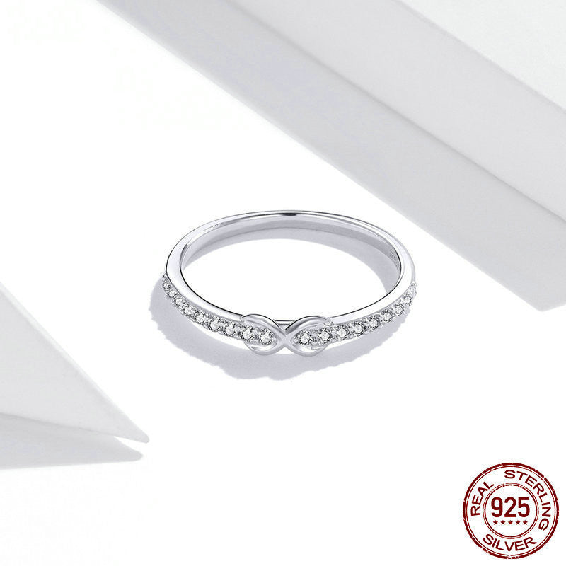 Silver Platinum Zircon Ring