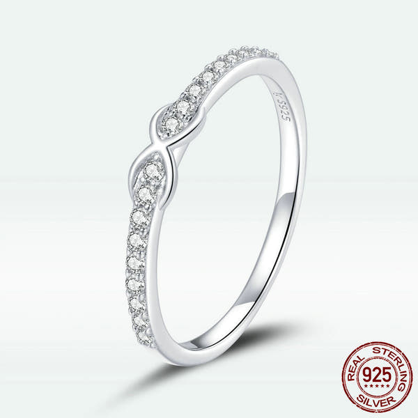 Silver Platinum Zircon Ring
