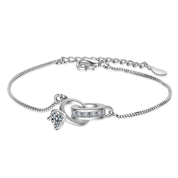 Silver Interlocking Bracelet Women