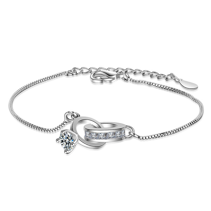 Silver Interlocking Bracelet Women