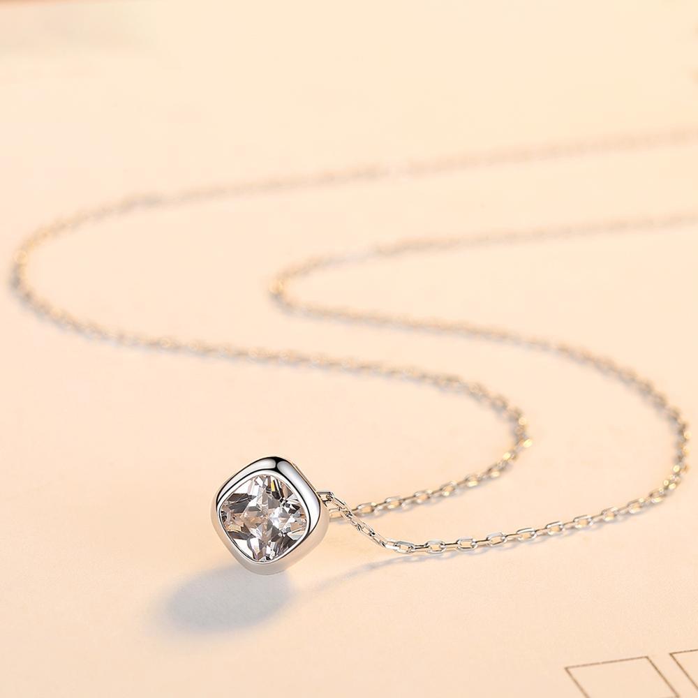 Silver Zircon Pendant Necklace