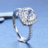 Ladies Moissanite 1 Carat Diamond Ring Luxury Round Diamond Princess Square Ring null