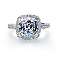 Ladies Moissanite 1 Carat Diamond Ring Luxury Round Diamond Princess Square Ring null