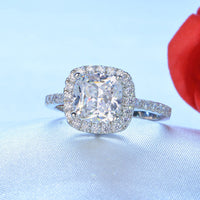 Ladies Moissanite 1 Carat Diamond Ring Luxury Round Diamond Princess Square Ring null