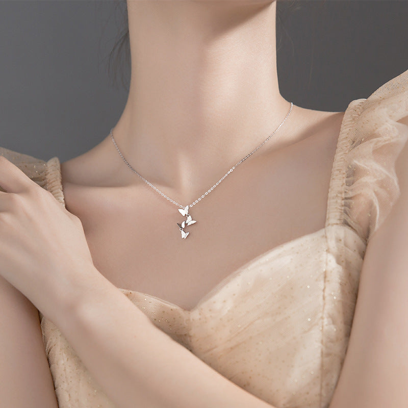 S925 Silver Forest Sweet Butterfly Element Necklace null