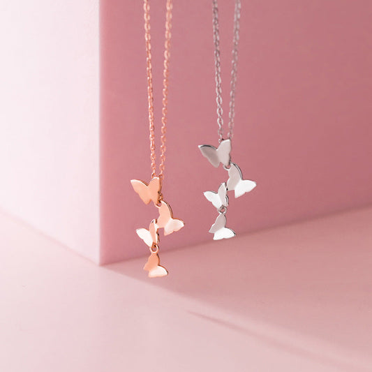 S925 Silver Forest Sweet Butterfly Element Necklace null