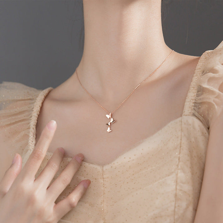 S925 Silver Forest Sweet Butterfly Element Necklace null