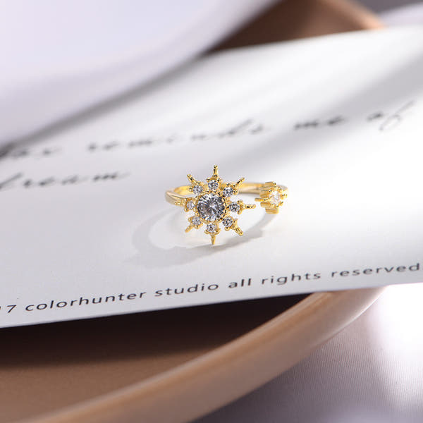 Silver Sunflower Ring