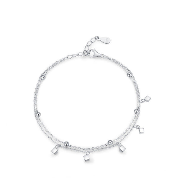 Silver Double-layer Square Bracelet