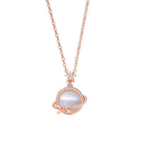 Simple And Elegant Rose Gold Opal Clavicle Chain