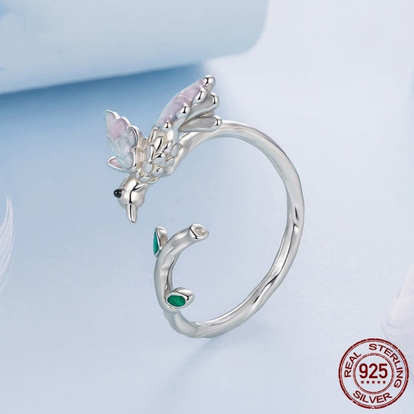 Silver Kingfisher Open Ring