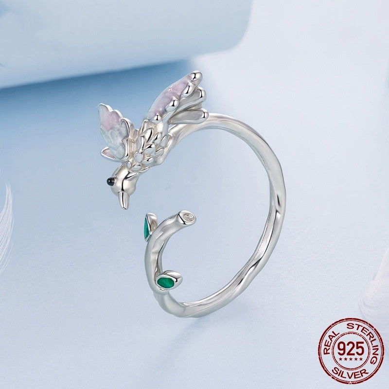 Silver Kingfisher Open Ring