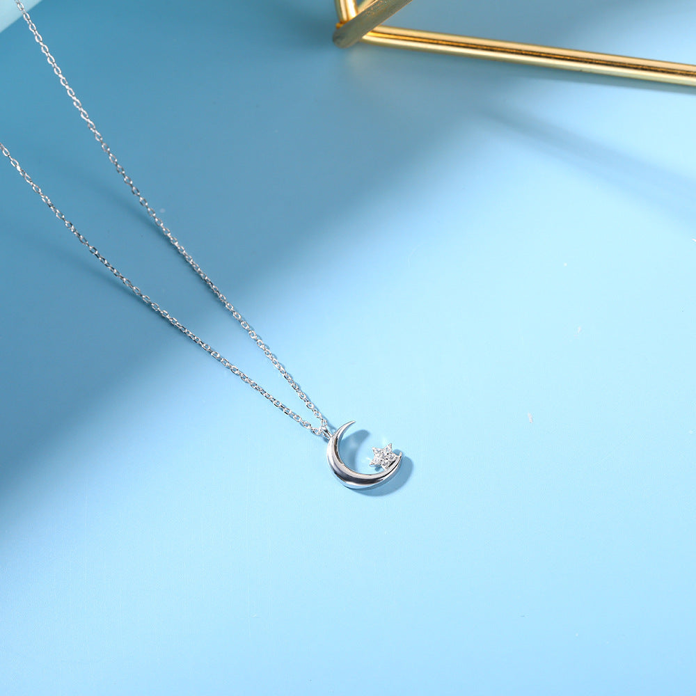 Silver Moon Star Necklace