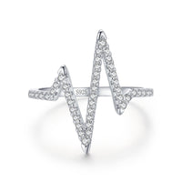 Silver Diamond Lightning Ring
