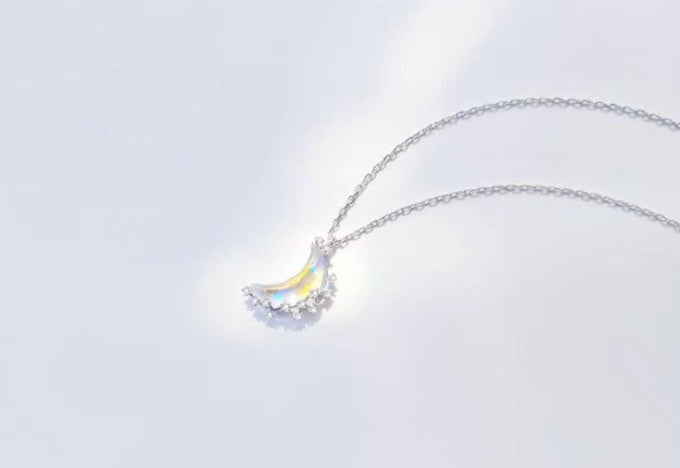 925 Pure Silver Moon Spring Small Crowd Clavicle Chain null