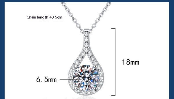 Silver Necklace Moissanite Pendant