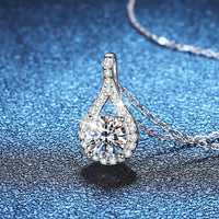 Silver Necklace Moissanite Pendant