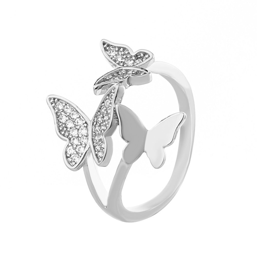 Fashion Butterfly Female Diamond Index Finger Ring null