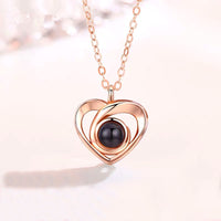 Romantic Photo Projection Necklace Heart Shaped Pendant Necklace
