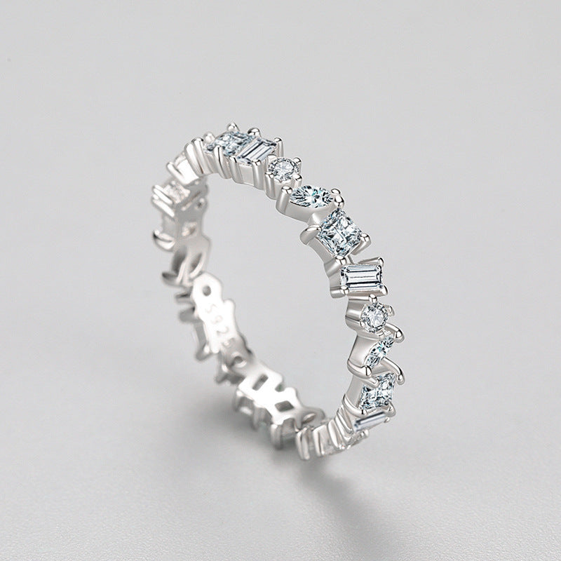 Silver Irregular Diamond Ring