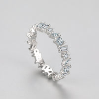 Silver Irregular Diamond Ring