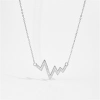 Silver Wave Heartbeat Necklace
