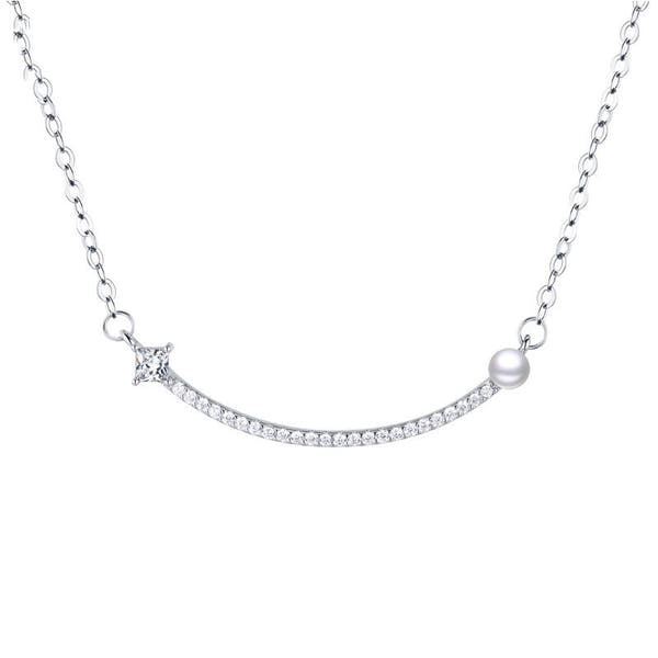 Silver Pearl Double Necklace