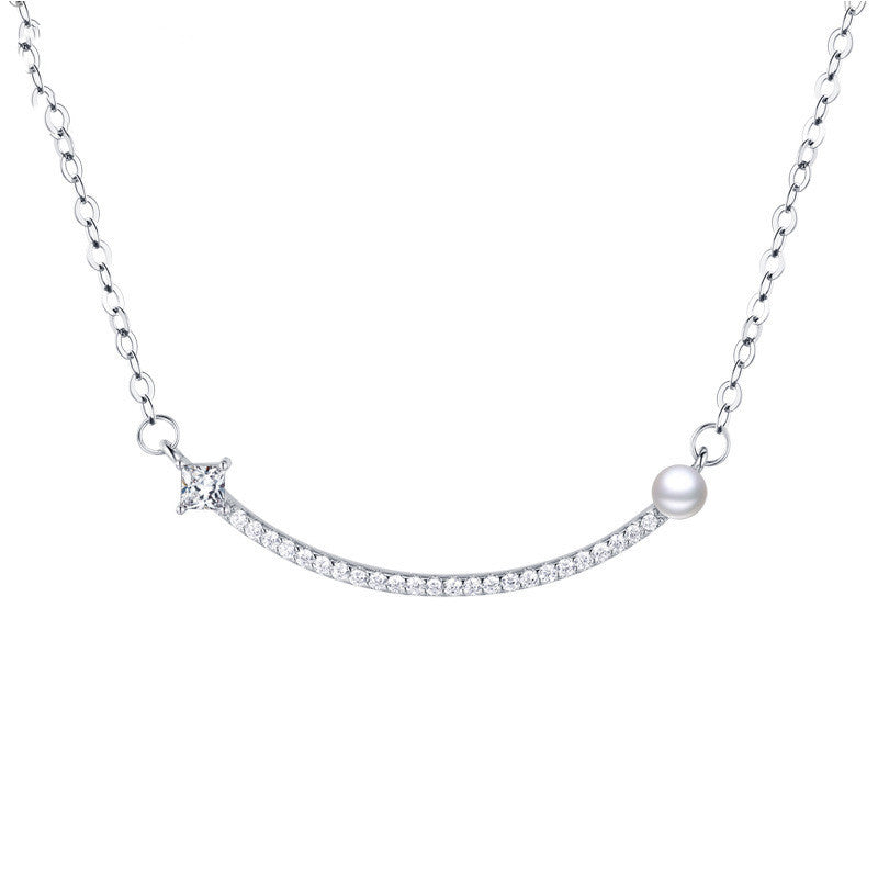 Silver Pearl Double Necklace