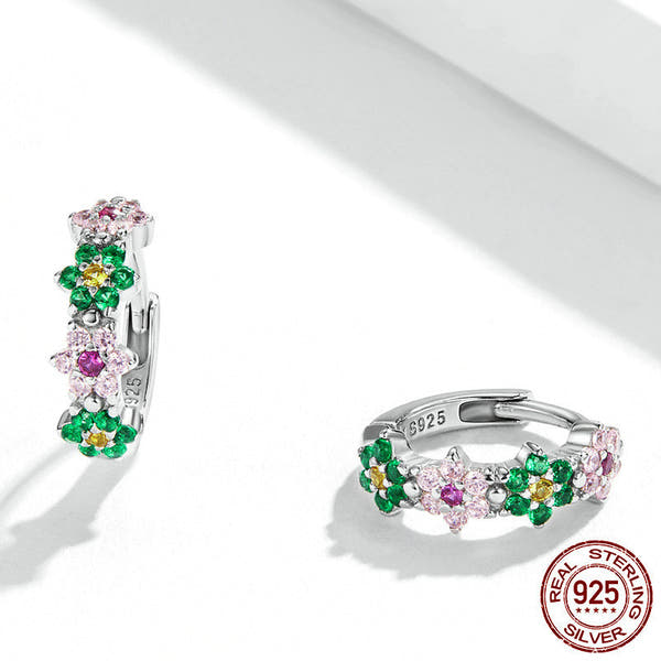 Silver Exquisite Flower  Earrings