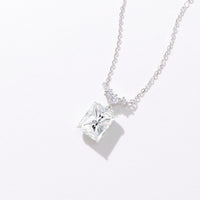 Silver Light Luxury Square Diamond Necklace
