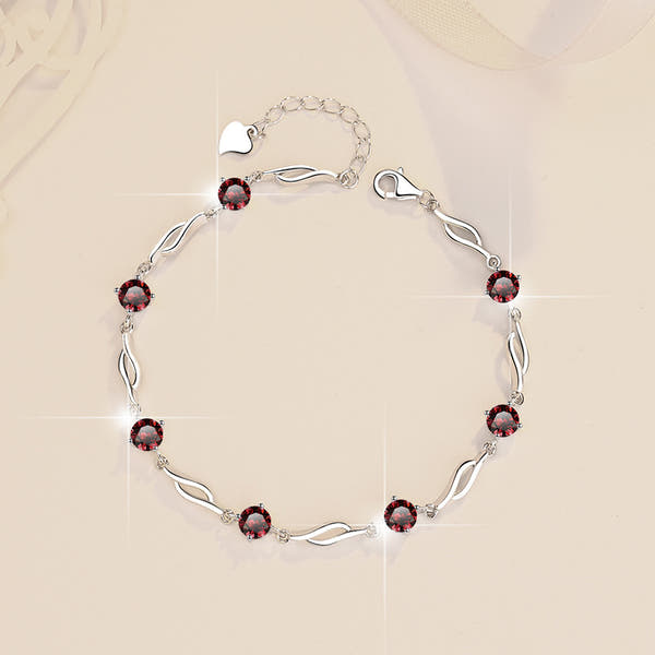 Colorful Moissanite  Silver Bracelet